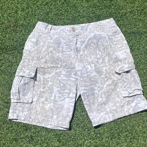 Plugg Y2K White and Grey camo cargo shorts